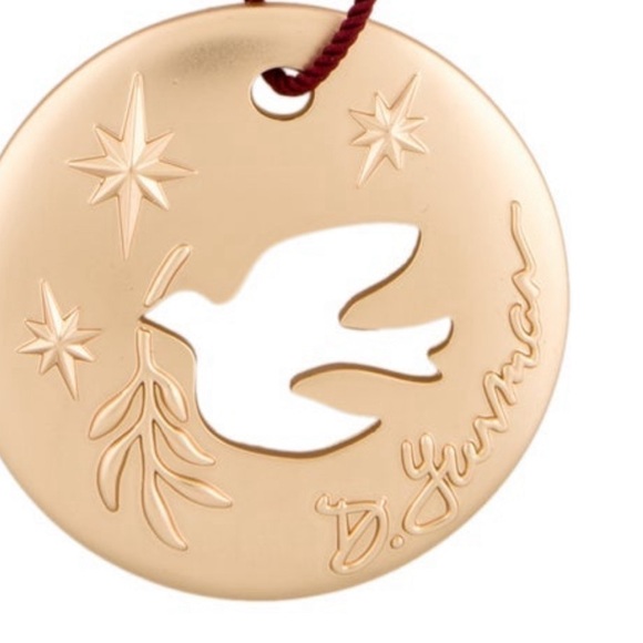 David Yurman gold-tone collectable Christmas ornament with stars and dove - Picture 4 of 9